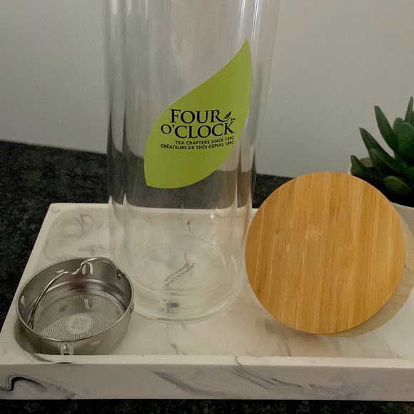 NEW Four O'clock Glass Tea Infuser Travel Mug - Picture 5 of 13